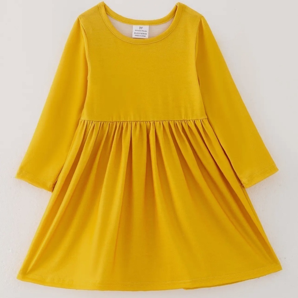 Yellow Long Sleeve Dress NWOT Boutique